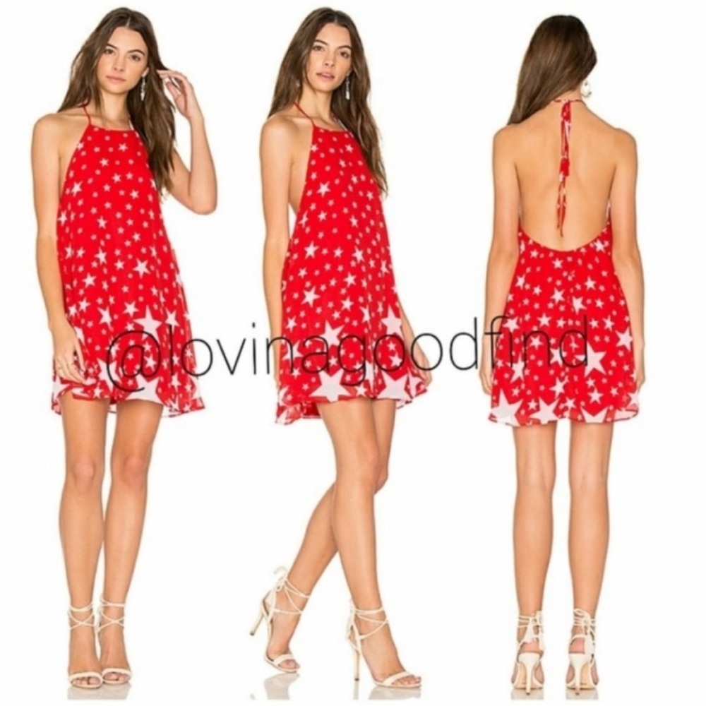 Show Me Your Mumu Katy Halter Dress Falling Stars EUC sz S